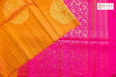 Pumpkin yellow and pink soft silk - MIRASILKS Pumpkin yellow and pink soft silk